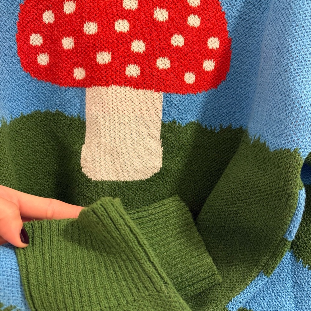 ZARA MUSHROOM PATTERN SWEATER size S - Picture 8 of 9